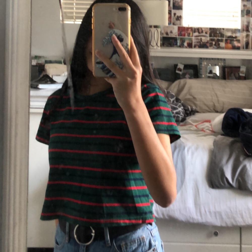 A Striped Cropped Top